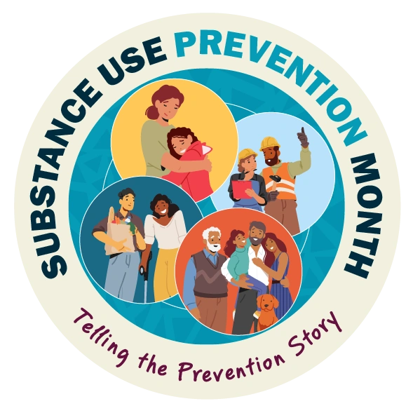 Substance use prevention month badge